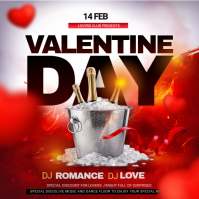 Red Valentine's Day Party Instagram Post template