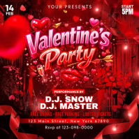 Red Valentine's Day Party Instagram Post Video template
