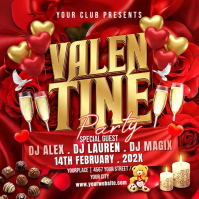Red Valentine's Day Party Instagram Post Video template