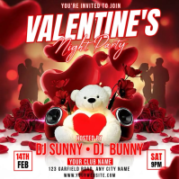 Red Valentine's Day Party Instagram Post Video template