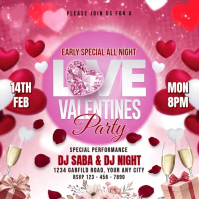 Red Valentine's Day Party Instagram Post Video template