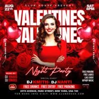 Red Valentine's Day Party Instagram Post Video template
