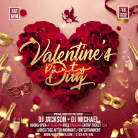 Red Valentine's Day Party Instagram Post Video template