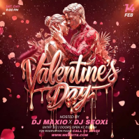 Red Valentine's Day Party Instagram Post Video template