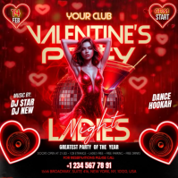 Red Valentine's Day Party Instagram Post Video template