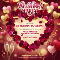 Red Valentine's Day Party Instagram Post Video template