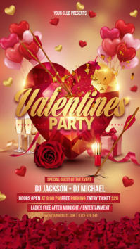 Red Valentine's Day Party Instagram Story template