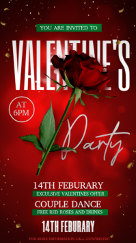 Red Valentine's Day Party Instagram Story template