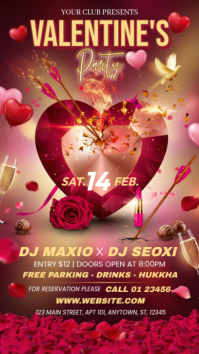 Red Valentine's Day Party Instagram Story template