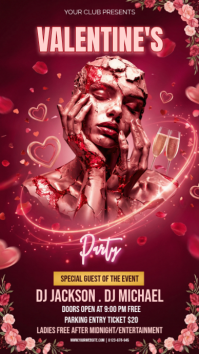 Red Valentine's Day Party Instagram Story Instagram-verhaal template