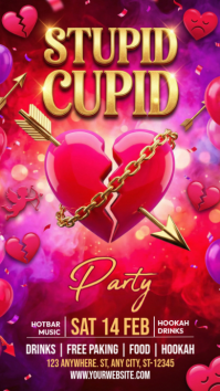 Red Valentine's Day Party Instagram Story template