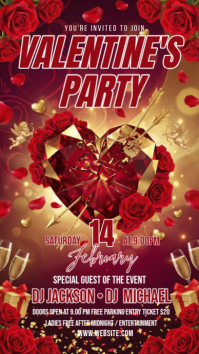 Red Valentine's Day Party Instagram Story template