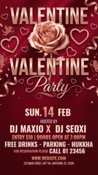 Red Valentine's Day Party Instagram Story template