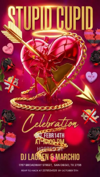 Red Valentine's Day Party Instagram Story template