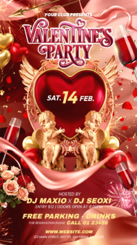 Red Valentine's Day Party Instagram Story template