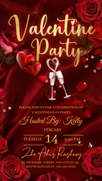 Red Valentine's Day Party Instagram Story template