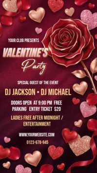 Red Valentine's Day Party Instagram Story Instagram-verhaal template