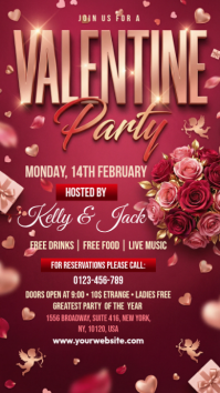 Red Valentine's Day Party Instagram Story template