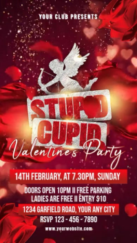 Red Valentine's Day Party Instagram Story Video template