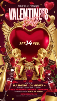 Red Valentine's Day Party Instagram Story Video template