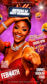 Red Valentine's Day Party Instagram Story Video template