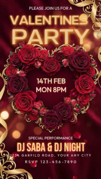Red Valentine's Day Party Instagram Story Video template