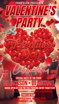 Red Valentine's Day Party Instagram Story Video template