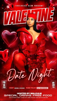 Red Valentine's Day Party Instagram Story Video template