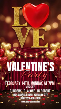 Red Valentine's Day Party Instagram Story Video template