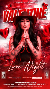Red Valentine's Day Party Instagram Story Video template