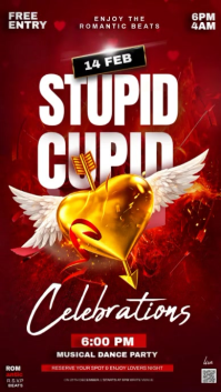 Red Valentine's Day Party Instagram Story Video Indaba yaku-Instagram template