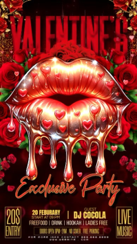 Red Valentine's Day Party Instagram Story Video template