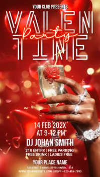 Red Valentine's Day Party Instagram Story Video template