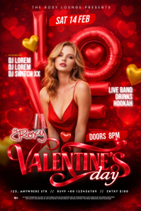 Red Valentine's Day Party Poster template
