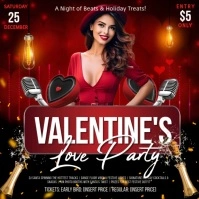 Red Valentine's Day Party Square (1:1) template