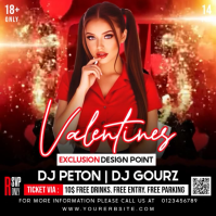 Red Valentine's Day Party Square template
