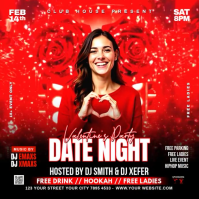 Red Valentine's Day Party Square Video Quadrado (1:1) template