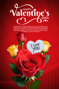Red Valentine's Day Poster template