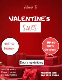 Red Valentine's Day Sale Flyer Folder (US Letter) template