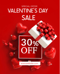 Red Valentine's Day Sale Instagram Portrait template