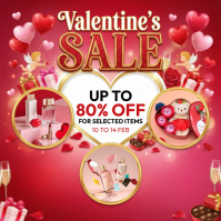 Red Valentine's Day Sale Instagram Post template