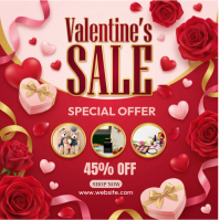 Red Valentine's Day Sale Instagram Post template