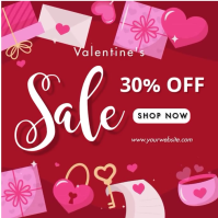 Red Valentine's Day Sale Instagram Post Video template