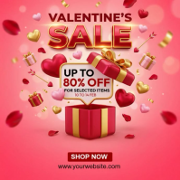 Red Valentine's Day Sale Instagram Post Video template