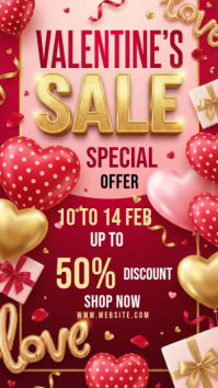 Red Valentine's Day Sale Instagram Story template