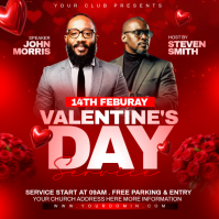 Red Valentine's Day Service Instagram Post template