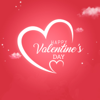 Red Valentine's Day Square template