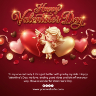 Red Valentine's Day Square template