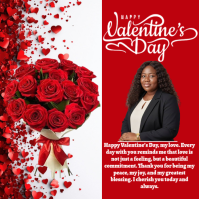 Red Valentine's Day Square Carré (1:1) template