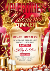 Red Valentine's Dinner Event A6 template